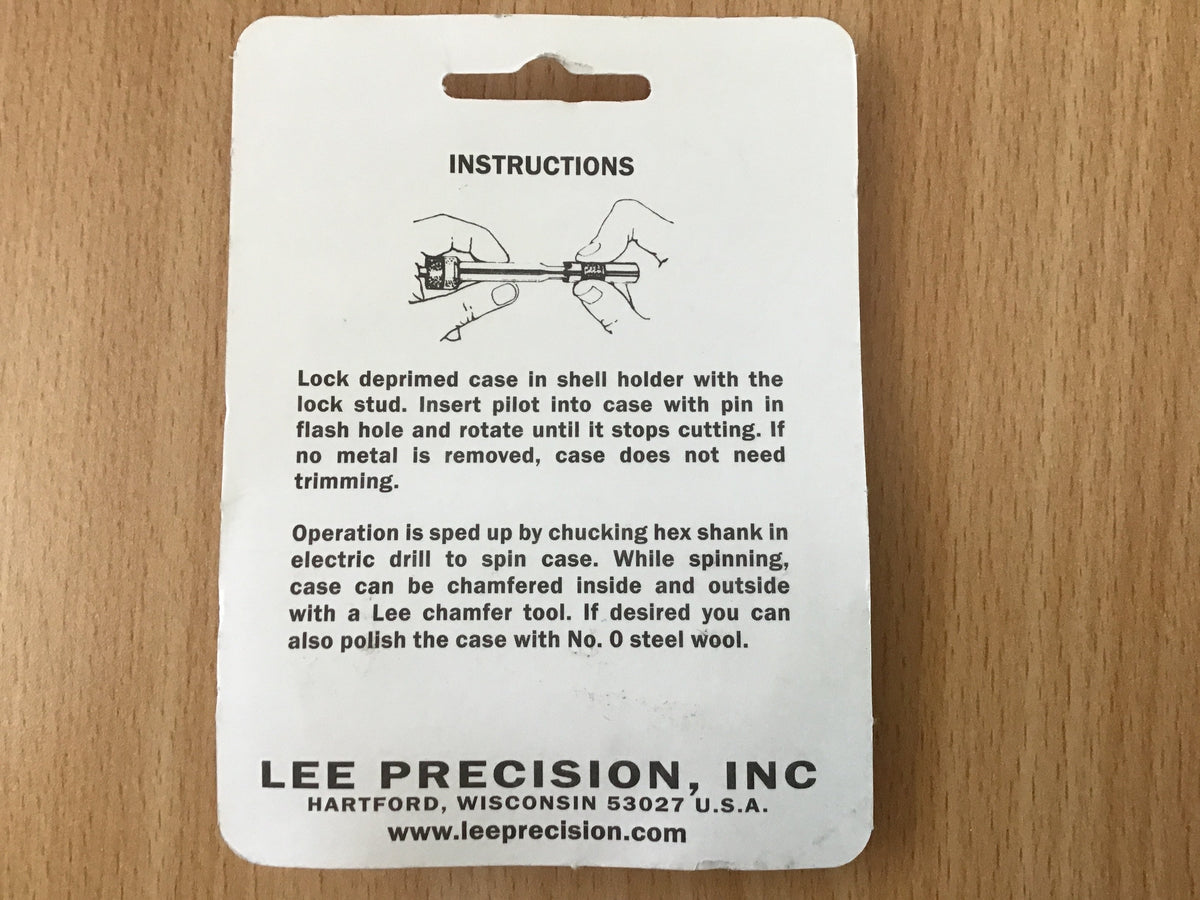 Lee Precision 90401 Large Case Trimmer Cutter & Lock Stud For .50 Caliber Rifle Brass