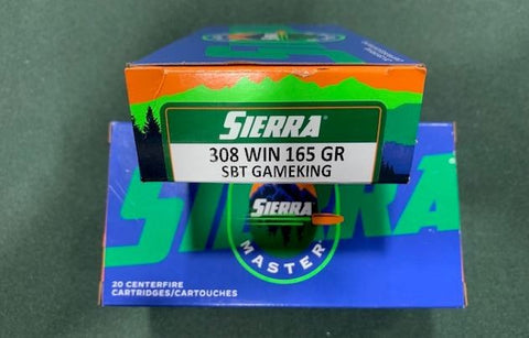 Sierra 308win Sports master ammo 165gr Sierra gameking box of 20
