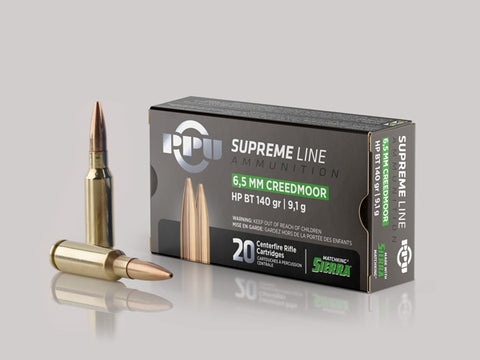 PPU 6.5 creedmoor Supreme Line 140gr Sierra Matchking x20