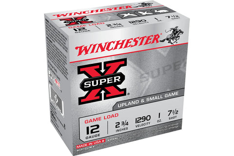 Winchester 12ga #7.5 super X game shells XU127B