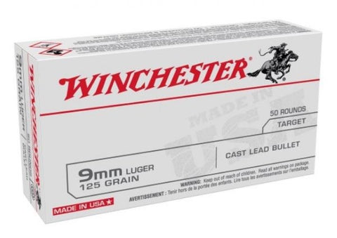 Winchester 9mm Luger 125gr LRN x50