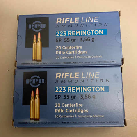 PPU Ammunition - 223 Remington - SP 55gr - Box of 20