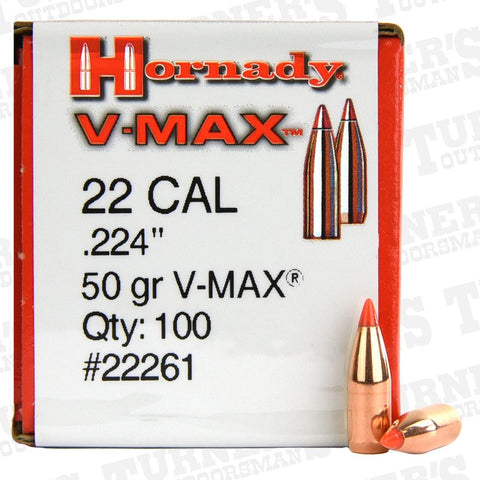 Hornady v-max 22cal 50gr projectiles #22261