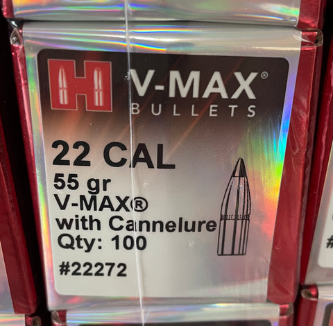 Hornady V-Max - 22cal (.224)  55gr projectiles #22272