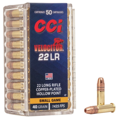 CCI Velocitor 22lr 40gr hyper velocity 1435fps x50