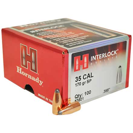 Hornady interlock 35cal (.355) 170gr SP x100 (3501) 350 legend projectiles