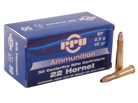 PPU 22hornet 45gr SP (50pack)