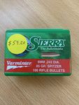 Sierra Varminter - 6mm / .243 Cal - 85gr Spitzer - Box of 100